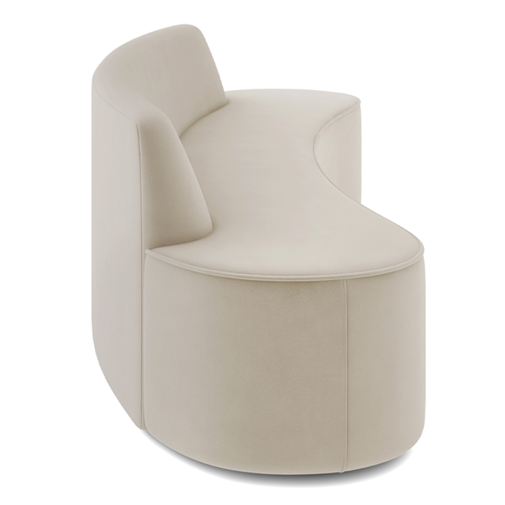 Sofá Decorativo 4 Lugares 260cm Bélgica Curvo Veludo Creme G15 - Gran Belo