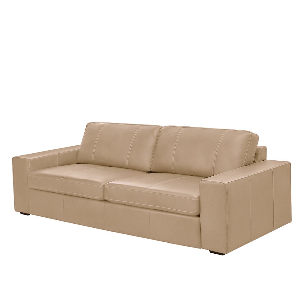Sofá Decorativo Agatha 2 Lugares Sala de estar 150cm Pés em Madeira Couro Nude G88 - Gran Belo