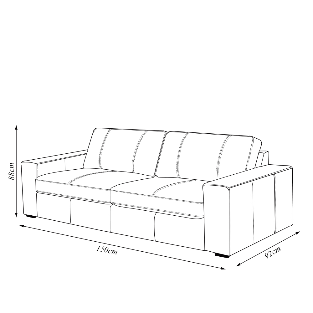 Sofá Decorativo Agatha 2 Lugares Sala de estar 150cm Pés em Madeira Couro Nude G88 - Gran Belo