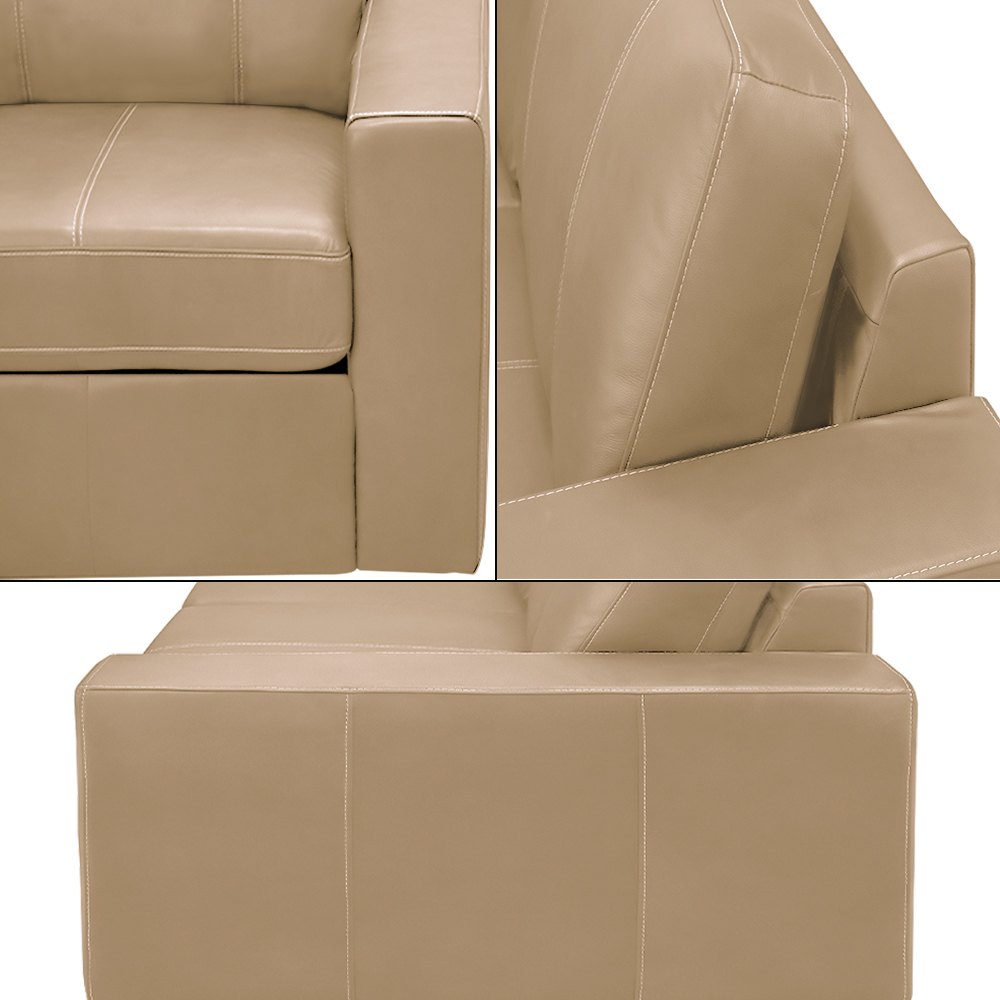 Sofá Decorativo Agatha 2 Lugares Sala de estar 150cm Pés em Madeira Couro Nude G88 - Gran Belo
