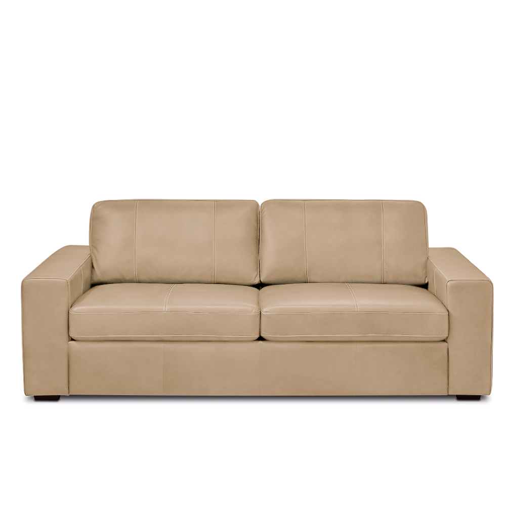 Sofá Decorativo Agatha 2 Lugares Sala de estar 150cm Pés em Madeira Couro Nude G88 - Gran Belo