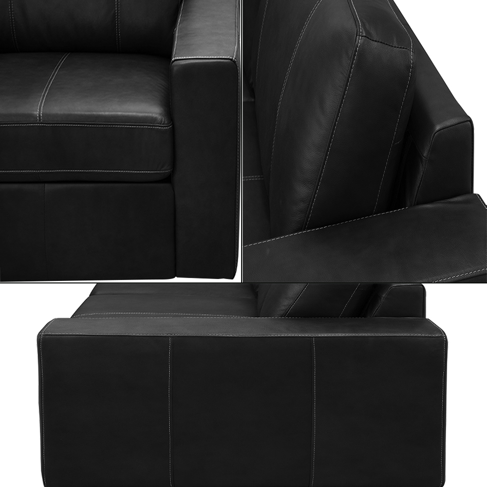 Sofá Decorativo Agatha 2 Lugares Sala de estar 150cm Pés em Madeira Couro Preto G88 - Gran Belo