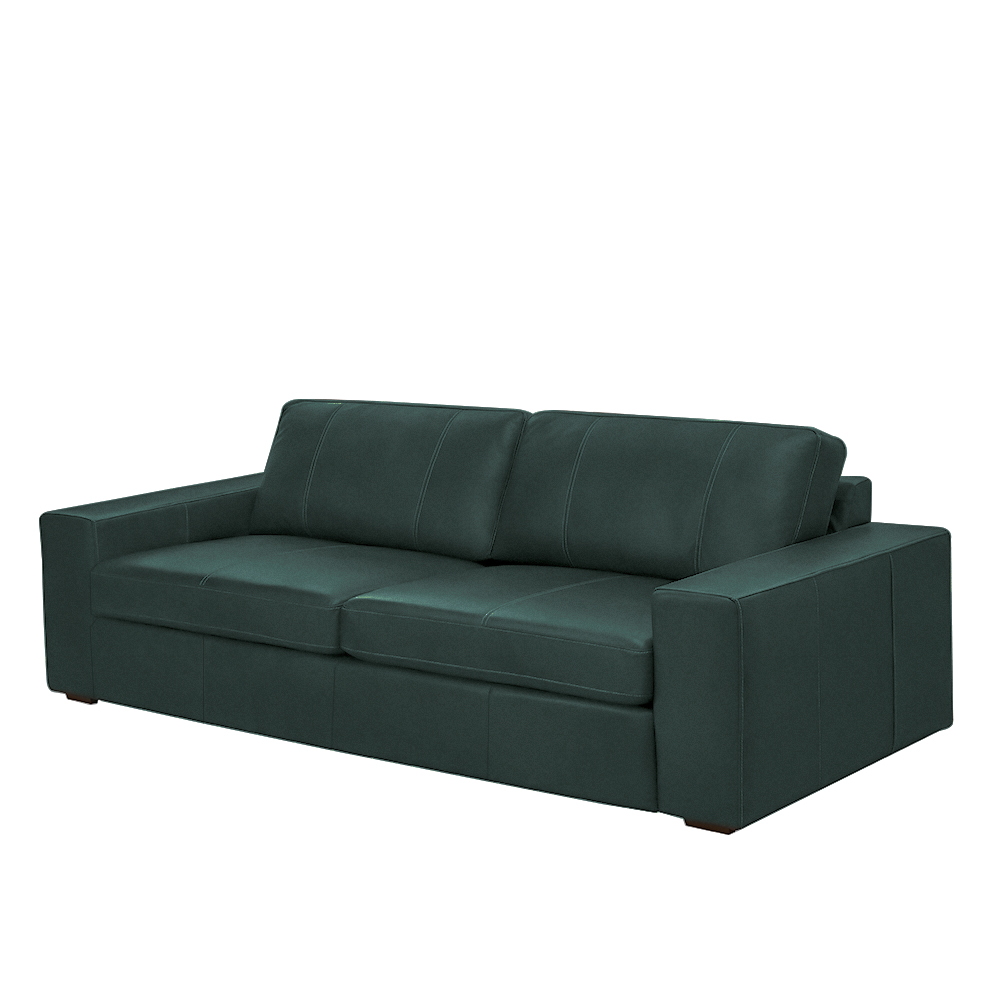 Sofá Decorativo Agatha 2 Lugares Sala de estar 150cm Pés em Madeira Couro Verde Musgo G88 - Gran Belo