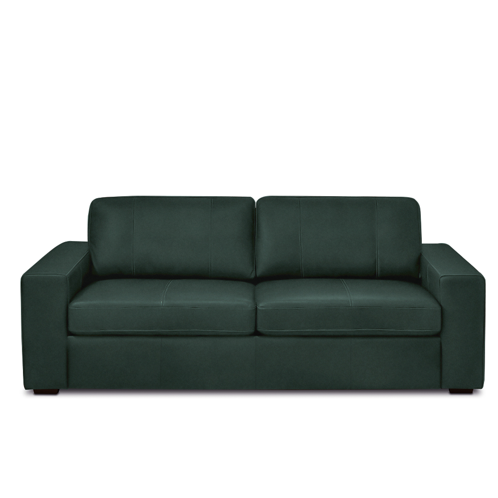 Sofá Decorativo Agatha 2 Lugares Sala de estar 150cm Pés em Madeira Couro Verde Musgo G88 - Gran Belo