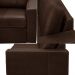 Sofá Decorativo Agatha 3 Lugares Sala de estar 235cm Pés em Madeira Couro Marrom Chocolate G88 - Gran Belo