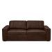 Sofá Decorativo Agatha 3 Lugares Sala de estar 235cm Pés em Madeira Couro Marrom Chocolate G88 - Gran Belo