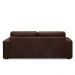 Sofá Decorativo Agatha 3 Lugares Sala de estar 235cm Pés em Madeira Couro Marrom Chocolate G88 - Gran Belo
