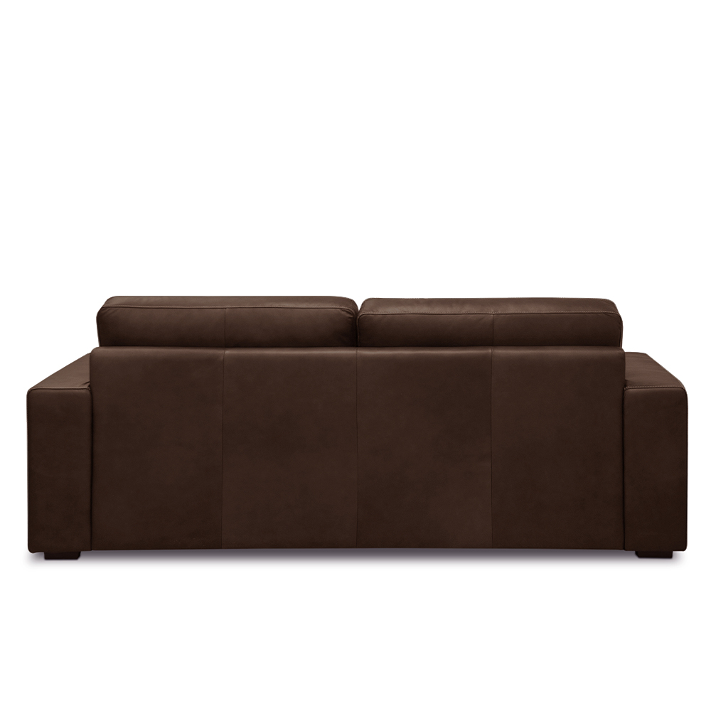 Sofá Decorativo Agatha 3 Lugares Sala de estar 235cm Pés em Madeira Couro Marrom Chocolate G88 - Gran Belo