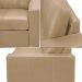 Sofá Decorativo Agatha 3 Lugares Sala de estar 235cm Pés em Madeira Couro Nude G88 - Gran Belo