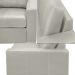 Sofá Decorativo Agatha 3 Lugares Sala de estar 235cm Pés em Madeira Couro Off White G88 - Gran Belo
