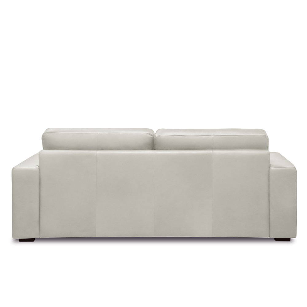 Sofá Decorativo Agatha 3 Lugares Sala de estar 235cm Pés em Madeira Couro Off White G88 - Gran Belo