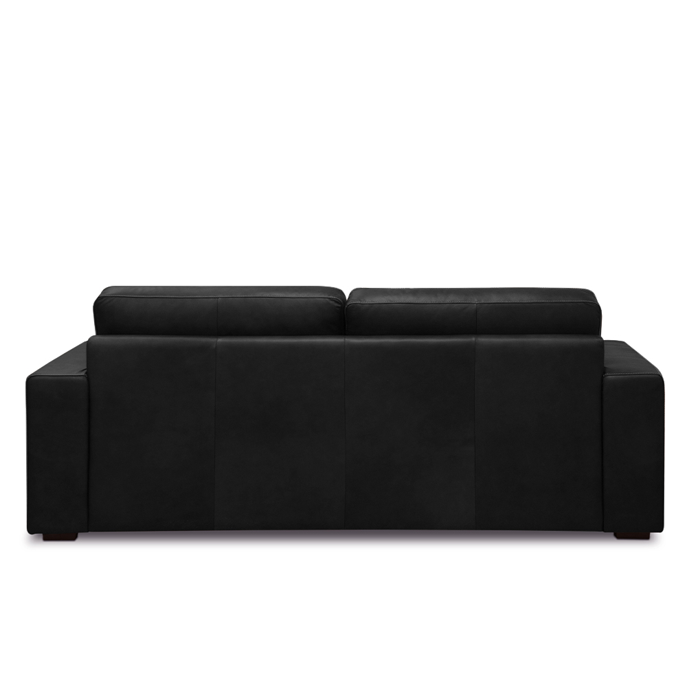 Sofá Decorativo Agatha 3 Lugares Sala de estar 235cm Pés em Madeira Couro Preto G88 - Gran Belo