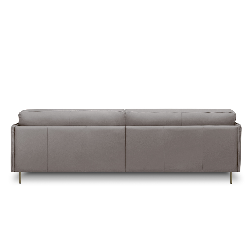 Sofá Decorativo Anthony 3 Lugares Sala de estar 210cm Pés em Aço Couro Avelã G88 - Gran Belo