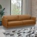 Sofá Decorativo Anthony 3 Lugares Sala de estar 210cm Pés em Aço Couro Caramelo G88 - Gran Belo