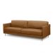Sofá Decorativo Anthony 3 Lugares Sala de estar 210cm Pés em Aço Couro Caramelo G88 - Gran Belo