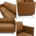Sofá Decorativo Anthony 3 Lugares Sala de estar 210cm Pés em Aço Couro Caramelo G88 - Gran Belo
