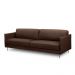 Sofá Decorativo Anthony 3 Lugares Sala de estar 210cm Pés em Aço Couro Marrom Chocolate G88 - Gran Belo