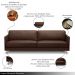 Sofá Decorativo Anthony 3 Lugares Sala de estar 210cm Pés em Aço Couro Marrom Chocolate G88 - Gran Belo
