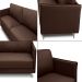 Sofá Decorativo Anthony 3 Lugares Sala de estar 210cm Pés em Aço Couro Marrom Chocolate G88 - Gran Belo