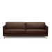 Sofá Decorativo Anthony 3 Lugares Sala de estar 210cm Pés em Aço Couro Marrom Chocolate G88 - Gran Belo