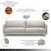Sofá Decorativo Anthony 3 Lugares Sala de estar 210cm Pés em Aço Couro Off White G88 - Gran Belo