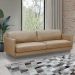 Sofá Decorativo Anthony 3 Lugares Sala de estar 240cm Pés em Aço Couro Nude G88 - Gran Belo