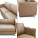 Sofá Decorativo Anthony 3 Lugares Sala de estar 240cm Pés em Aço Couro Nude G88 - Gran Belo