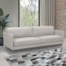 Sofá Decorativo Anthony 3 Lugares Sala de estar 240cm Pés em Aço Couro Off White G88 - Gran Belo