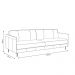 Sofá Decorativo Anthony 3 Lugares Sala de estar 240cm Pés em Aço Couro Off White G88 - Gran Belo