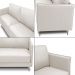 Sofá Decorativo Anthony 3 Lugares Sala de estar 240cm Pés em Aço Couro Off White G88 - Gran Belo