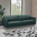 Sofá Decorativo Anthony 3 Lugares Sala de estar 240cm Pés em Aço Couro Verde Musgo G88 - Gran Belo