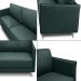 Sofá Decorativo Anthony 3 Lugares Sala de estar 240cm Pés em Aço Couro Verde Musgo G88 - Gran Belo