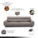 Sofá Decorativo Ashton 3 Lugares Sala de estar 216cm Pés em Aço Couro Avelã G88 - Gran Belo
