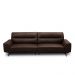 Sofá Decorativo Ashton 3 Lugares Sala de estar 216cm Pés em Aço Couro Marrom Chocolate G88 - Gran Belo