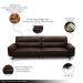 Sofá Decorativo Ashton 3 Lugares Sala de estar 216cm Pés em Aço Couro Marrom Chocolate G88 - Gran Belo