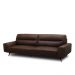Sofá Decorativo Ashton 3 Lugares Sala de estar 216cm Pés em Aço Couro Marrom Chocolate G88 - Gran Belo