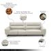 Sofá Decorativo Ashton 3 Lugares Sala de estar 216cm Pés em Aço Couro Off White G88 - Gran Belo