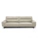 Sofá Decorativo Ashton 3 Lugares Sala de estar 236cm Pés em Aço Couro Bege G88 - Gran Belo