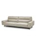 Sofá Decorativo Ashton 3 Lugares Sala de estar 236cm Pés em Aço Couro Bege G88 - Gran Belo
