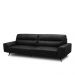 Sofá Decorativo Ashton 3 Lugares Sala de estar 236cm Pés em Aço Couro Preto G88 - Gran Belo