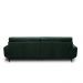 Sofá Decorativo Ashton 3 Lugares Sala de estar 236cm Pés em Aço Couro Verde Musgo G88 - Gran Belo
