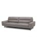Sofá Decorativo Ashton 3 Lugares Sala de estar 256cm Pés em Aço Couro Avelã G88 - Gran Belo
