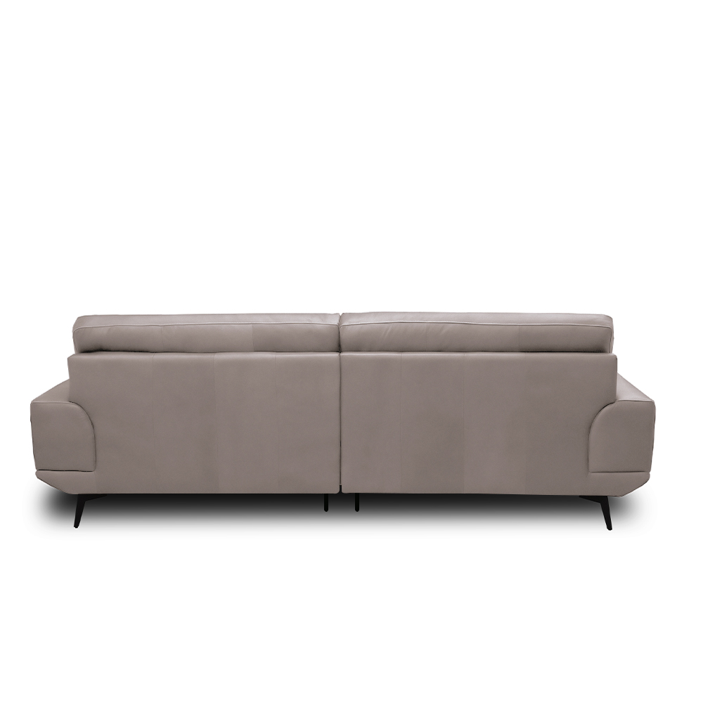 Sofá Decorativo Ashton 3 Lugares Sala de estar 256cm Pés em Aço Couro Avelã G88 - Gran Belo