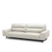 Sofá Decorativo Ashton 3 Lugares Sala de estar 256cm Pés em Aço Couro Off White G88 - Gran Belo