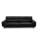 Sofá Decorativo Ashton 3 Lugares Sala de estar 256cm Pés em Aço Couro Preto G88 - Gran Belo