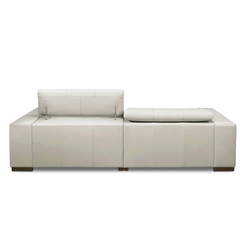 Sofá Decorativo Barbosa 3 Lugares Sala de estar 230cm Reclinável e Retrátil Couro Off White G88 - Gran Belo