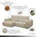 Sofá Decorativo Barbosa 3 Lugares Sala de estar 250cm Reclinável e Retrátil Couro Bege G88 - Gran Belo