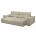 Sofá Decorativo Barbosa 3 Lugares Sala de estar 250cm Reclinável e Retrátil Couro Bege G88 - Gran Belo