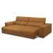 Sofá Decorativo Barbosa 3 Lugares Sala de estar 250cm Reclinável e Retrátil Couro Caramelo G88 - Gran Belo