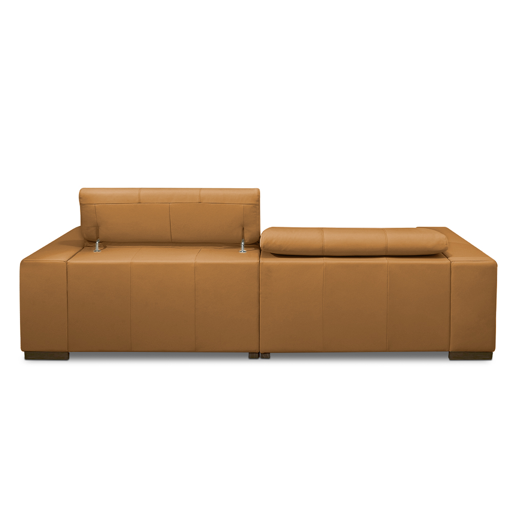 Sofá Decorativo Barbosa 3 Lugares Sala de estar 250cm Reclinável e Retrátil Couro Caramelo G88 - Gran Belo